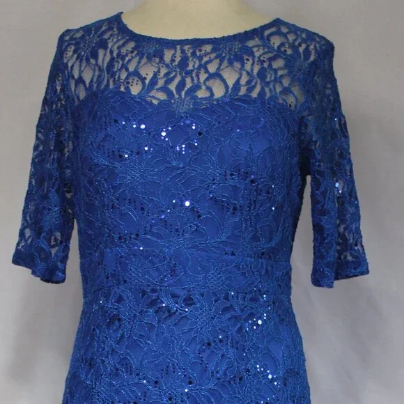 Celavie #2481 Lace Mother Of The Bride Formal Gown-Size L-ROYAL BLUE NEW - Picture 4 of 5